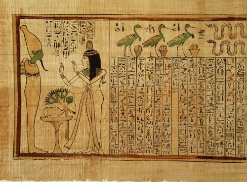 El libro de los muertos, papiro egipcio.