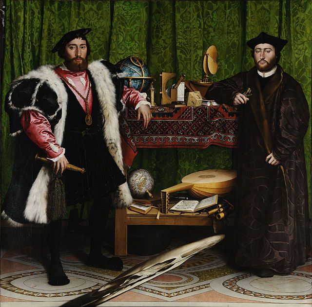 anamorfosis en Los Embajadores. Holbein