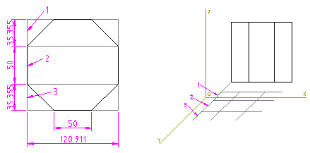 perspectiva caballera del prisma recto 2