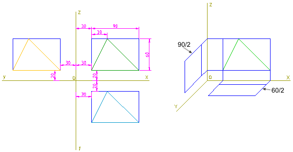 dibujo de triangulo. paso 3