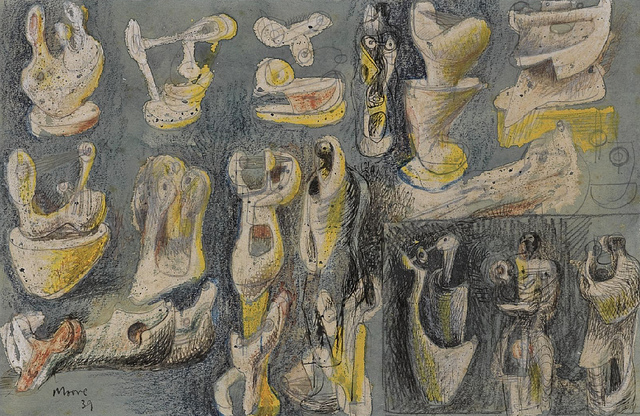 Bocetos para esculturas. Henry Moore