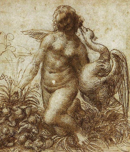 Boceto de Leda. Leonardo Da vinci