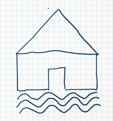 dibujo casa agua