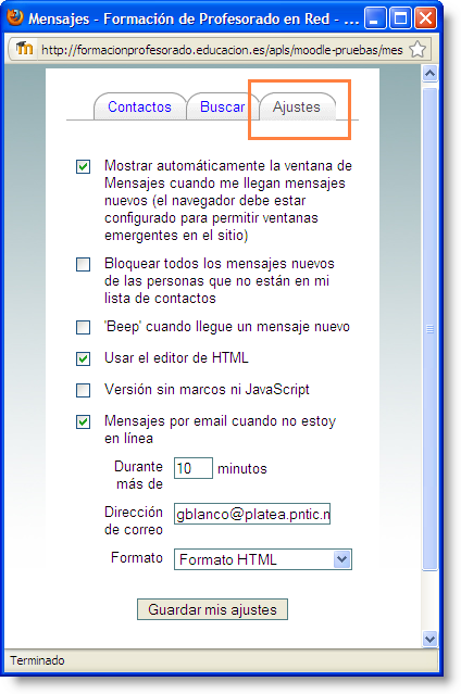 Ajustes