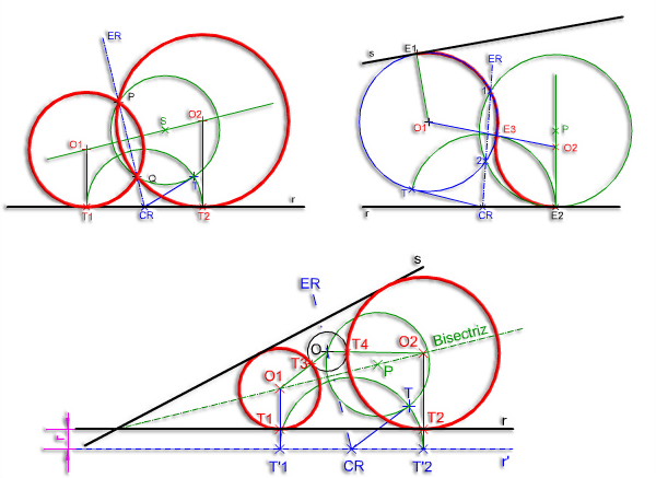 Tangencias entre rectas y circunferencias